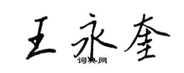 王正良王永奎行书个性签名怎么写