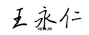王正良王永仁行书个性签名怎么写