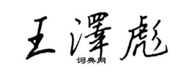 王正良王泽彪行书个性签名怎么写