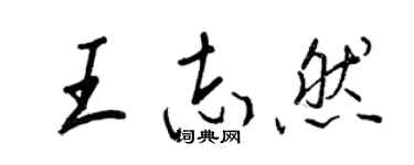 王正良王志然行书个性签名怎么写
