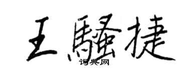 王正良王骚捷行书个性签名怎么写