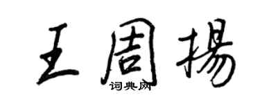 王正良王周扬行书个性签名怎么写