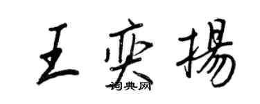 王正良王奕扬行书个性签名怎么写