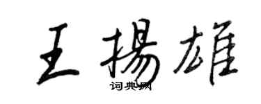 王正良王扬雄行书个性签名怎么写