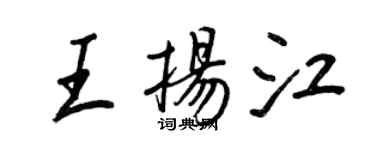 王正良王扬江行书个性签名怎么写