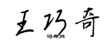 王正良王巧奇行书个性签名怎么写