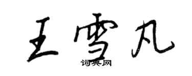 王正良王雪凡行书个性签名怎么写
