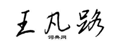王正良王凡路行书个性签名怎么写