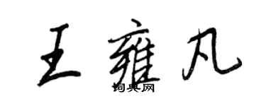 王正良王雍凡行书个性签名怎么写