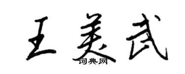 王正良王美武行书个性签名怎么写