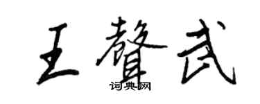 王正良王声武行书个性签名怎么写