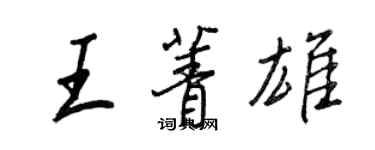 王正良王菁雄行书个性签名怎么写