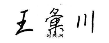 王正良王汇川行书个性签名怎么写