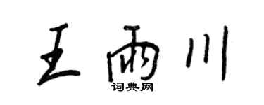 王正良王雨川行书个性签名怎么写