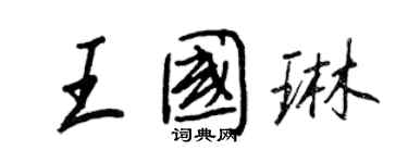 王正良王国琳行书个性签名怎么写