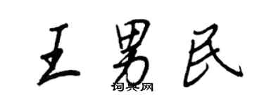 王正良王男民行书个性签名怎么写