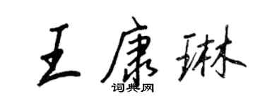 王正良王康琳行书个性签名怎么写