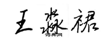 王正良王淼裙行书个性签名怎么写