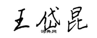 王正良王岱昆行书个性签名怎么写