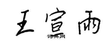 王正良王宣雨行书个性签名怎么写