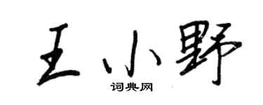 王正良王小野行书个性签名怎么写