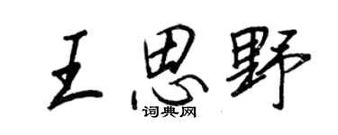 王正良王思野行书个性签名怎么写