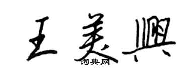 王正良王美兴行书个性签名怎么写