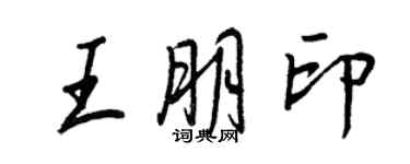 王正良王朋印行书个性签名怎么写