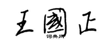 王正良王国正行书个性签名怎么写
