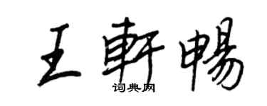 王正良王轩畅行书个性签名怎么写