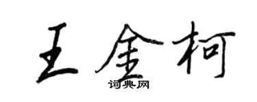 王正良王金柯行书个性签名怎么写