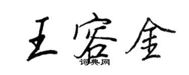 王正良王容金行书个性签名怎么写
