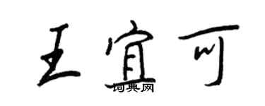 王正良王宜可行书个性签名怎么写