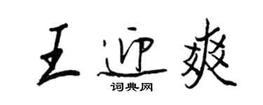 王正良王迎爽行书个性签名怎么写