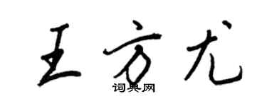 王正良王方尤行书个性签名怎么写