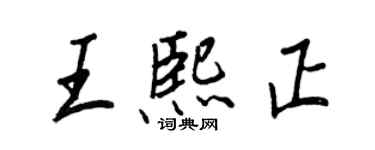 王正良王熙正行书个性签名怎么写