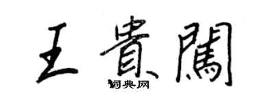 王正良王贵闯行书个性签名怎么写
