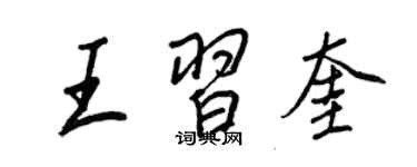 王正良王习奎行书个性签名怎么写