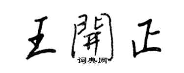 王正良王开正行书个性签名怎么写