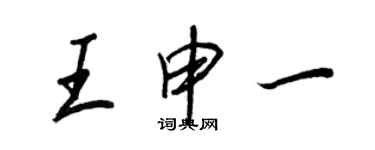 王正良王申一行书个性签名怎么写