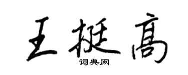 王正良王挺高行书个性签名怎么写