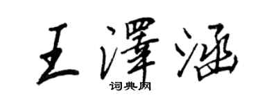 王正良王泽涵行书个性签名怎么写