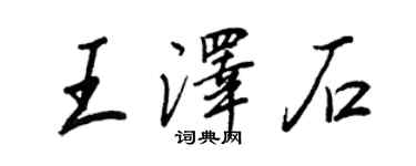 王正良王泽石行书个性签名怎么写