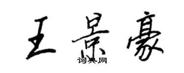 王正良王景豪行书个性签名怎么写