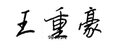 王正良王重豪行书个性签名怎么写