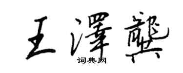 王正良王泽龚行书个性签名怎么写