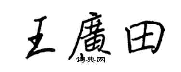 王正良王广田行书个性签名怎么写