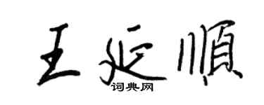 王正良王延顺行书个性签名怎么写