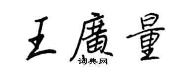 王正良王广量行书个性签名怎么写