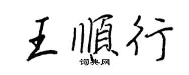 王正良王顺行行书个性签名怎么写